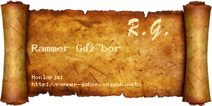 Rammer Gábor névjegykártya